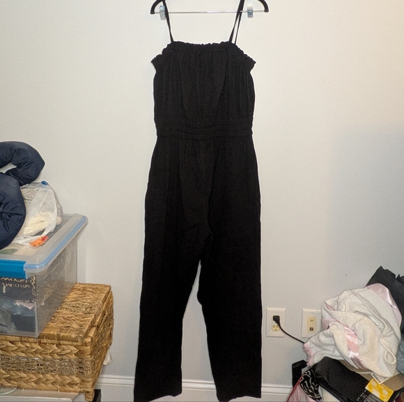 MIKOH Kiama 100% cotton spaghetti strap Jumpsuit black Size 3 Large - Picture 2 of 5
